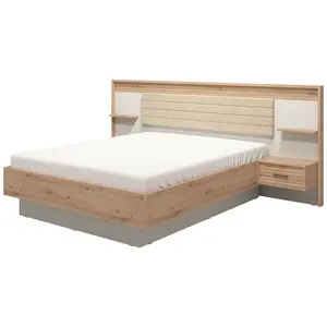 Xora POSTELOVÁ SESTAVA, 160/200 cm, kašmírová, dub artisan