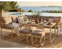 Jídelní sestava zahradního nábytku Grosseto, béžová