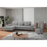 Sit & More ROHOVÁ SEDAČKA, textil, světle šedá