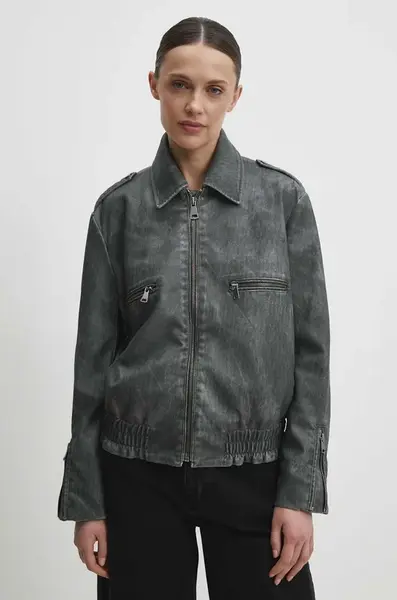 Bunda Answear.LAB dámská, šedá barva, přechodná