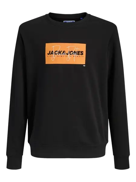 Jack & Jones Junior Mikina 'Cole'  oranžová / čierna