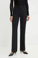 Kalhoty s příměsí vlny Pinko černá barva, jednoduché, high waist, 103700 A1XX