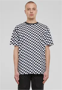 Pánské tričko Oversized Check černé/bílé