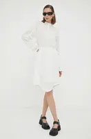 Bavlněné šaty 2NDDAY bílá barva, mini