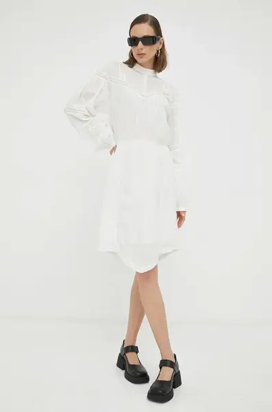 Bavlněné šaty 2NDDAY bílá barva, mini