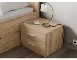 Noční stolek se 2 zásuvkami Iwetta, dub sonoma