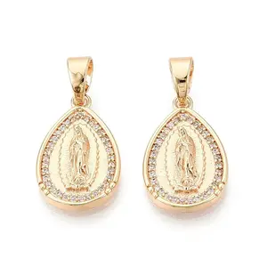 Religion Brass Pave Clear Cubic Zirconia Pendants