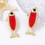 Alloy Fish Stud Earrings