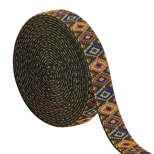 Rhombus Pattern Ethnic Style Polyester Ribbons