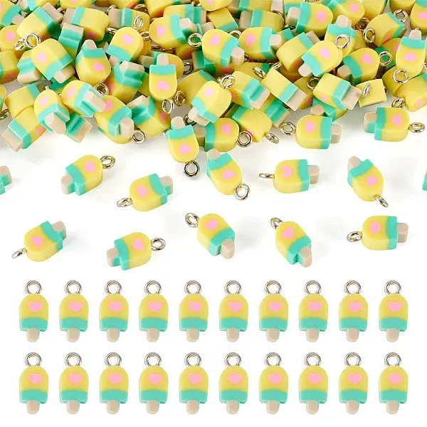 100Pcs Handmade Polymer Clay Charms