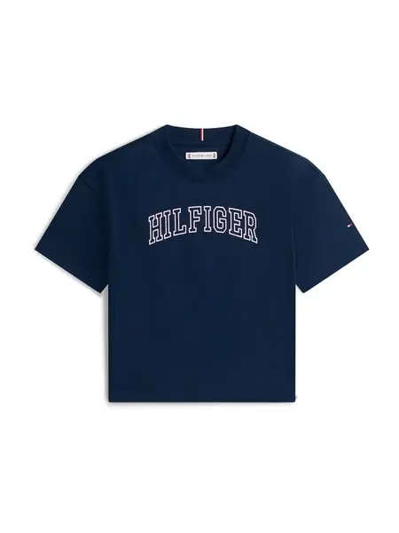 TOMMY HILFIGER Tričko 'VARSITY'  modrá / biela