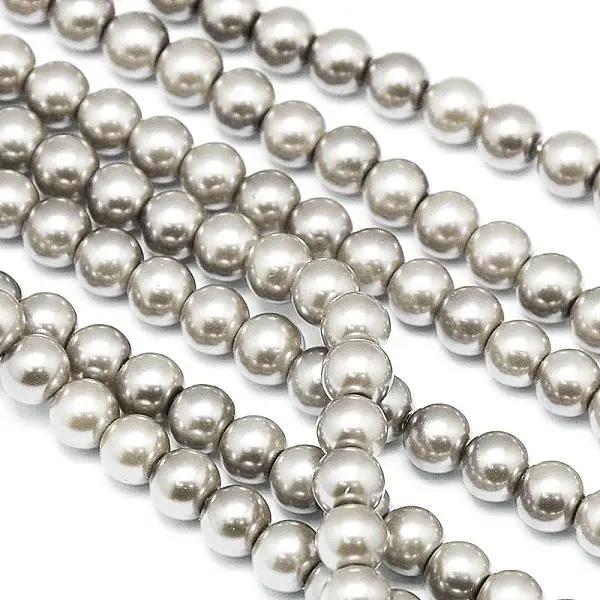 Eco-Friendly  Dyed Glass Pearl Round Beads Strands