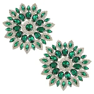 2Pcs Alloy with Rhinestone Handicraft Beading Appliques