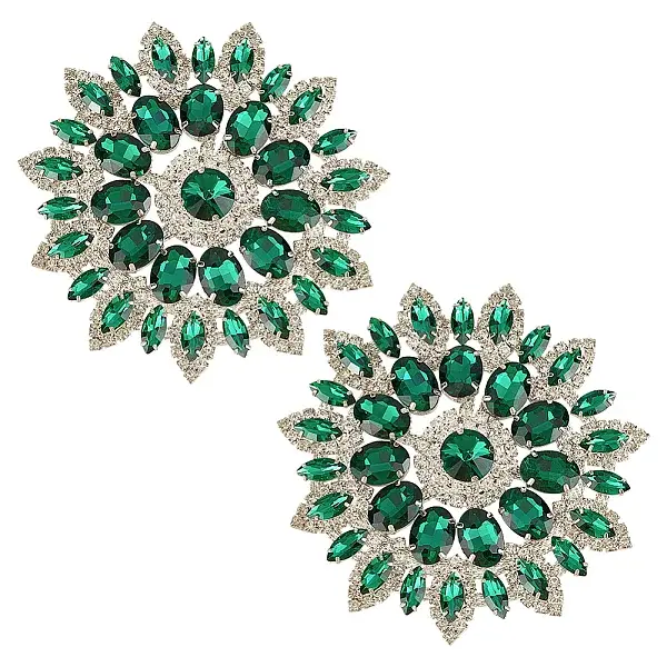 2Pcs Alloy with Rhinestone Handicraft Beading Appliques