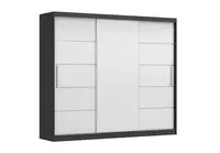 Šatní skříň Alba II - bez zrcadla Barva korpusu: Černá, Dveře: Bílé