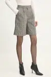 Šortky z vlněné směsi Answear.LAB šedá barva, vzorované, high waist