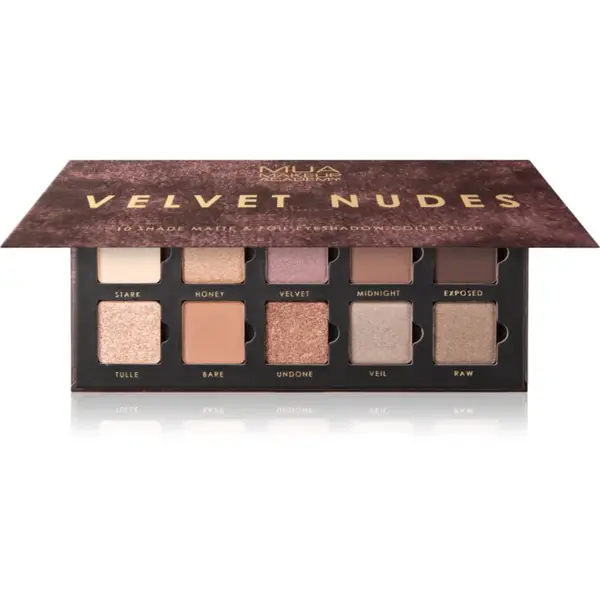 MUA Makeup Academy Eyeshadow Collection 10 Shade Palette paletka očných tieňov odtieň Velvet Nudes 11 g