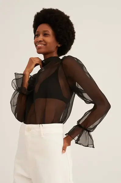 Halenka Undress Code Classic dámská, černá barva, hladká