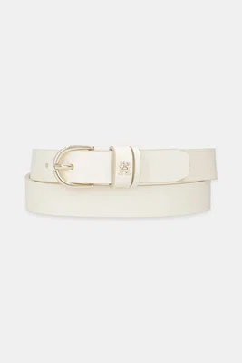 Kožený pásek Tommy Hilfiger dámský, béžová barva, AW0AW16836