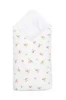 Baby Nellys Kojenecká Zavinovačka klasik Něžné kvítky, bílá/růžová