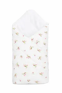 Baby Nellys Kojenecká Zavinovačka klasik Něžné kvítky, bílá/růžová