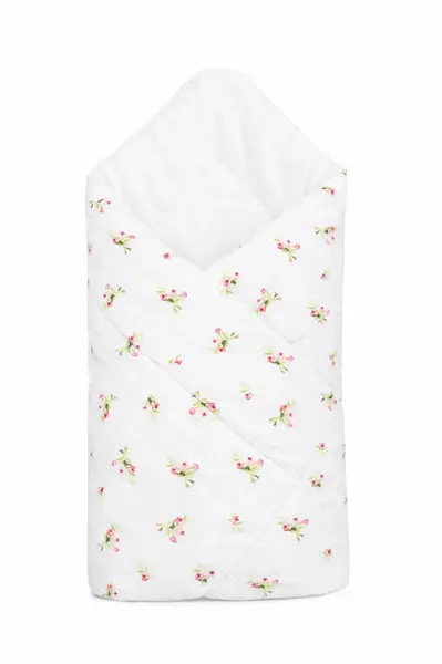 Baby Nellys Kojenecká Zavinovačka klasik Něžné kvítky, bílá/růžová