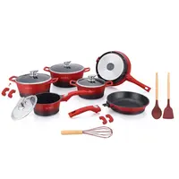 Royalty Sada nádobí 17 ks CLICK systém, červenočerná