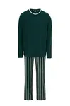 Dagi Dlhé pyžamo  tmavozelená / biela