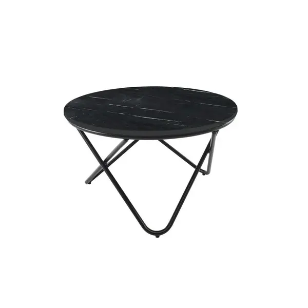 MID.YOU KONFERENČNÍ STOLEK, černá, kov, kámen, 80/46/80 cm