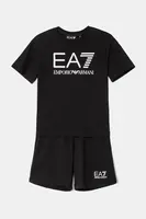 Dětská bavlněná souprava EA7 Emporio Armani černá barva, 7B000043 AF10378