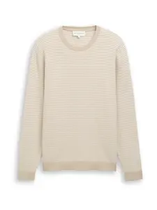 TOM TAILOR Sveter  béžová / biela