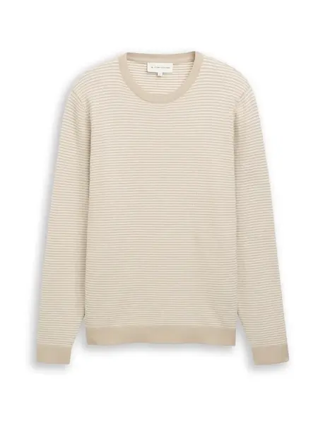 TOM TAILOR Sveter  béžová / biela