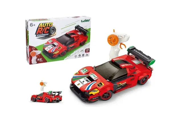 Stavebnica Auto červené RC na diaľkové ovládanie 279dielikov