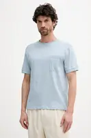 Tričko s příměsí lnu United Colors of Benetton růžová barva