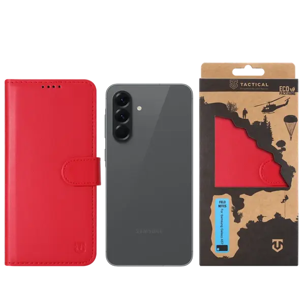 Flipové pouzdro Tactical Field Notes pro Samsung Galaxy A57, červená