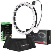 HMS SET HHM16 + BR163 PLUS SIZE Set masážnej obruče so závažím a zoštíhľujúcim pásom, biela, veľkosť