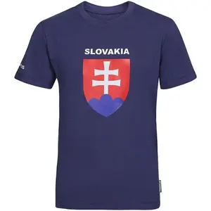 PROGRESS SK TSHIRT JR Juniorské bambusové triko pro fanoušky, tmavě modrá, velikost 152-158