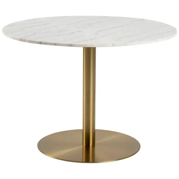 MID.YOU JÍDELNÍ STŮL, bílá, barvy mosazi, 105/105/75 cm