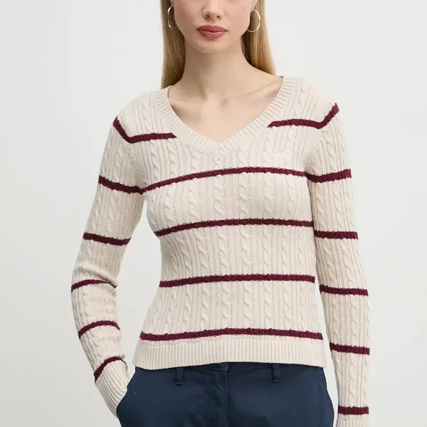Svetr Hollister Co. dámský, béžová barva, KI350-4261