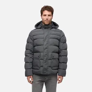 Šedá pánska páperová bunda Geox Leitan