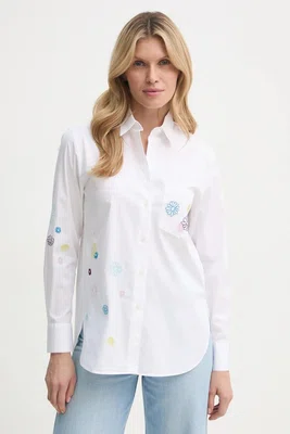 Košile PS Paul Smith dámská, bílá barva, regular, s klasickým límcem, W2R.331B.P21598