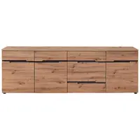 Carryhome ŠIROKÁ KOMODA, barvy grafitu, dub artisan, 230,2/75,5/43,8 cm