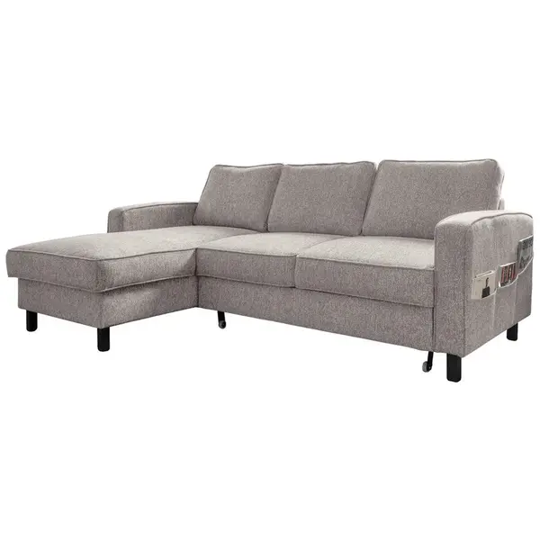 MID.YOU ROHOVÁ SEDAČKA, textil, šedobílá