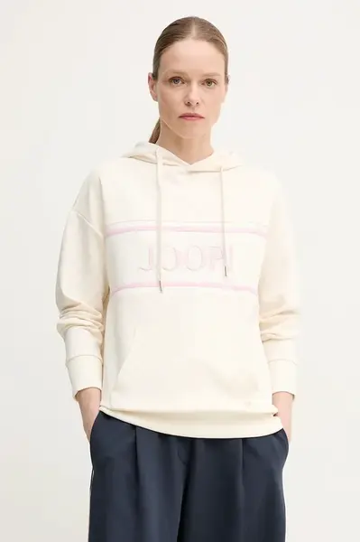 Mikina Joop! dámská, béžová barva, s kapucí, vzorovaná, 30030062 10007096