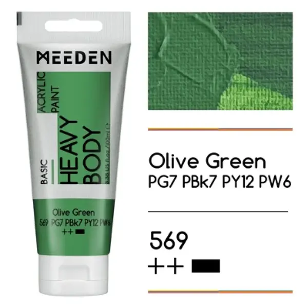 Akrylová barva Meeden 100ml – 569 Olive Green