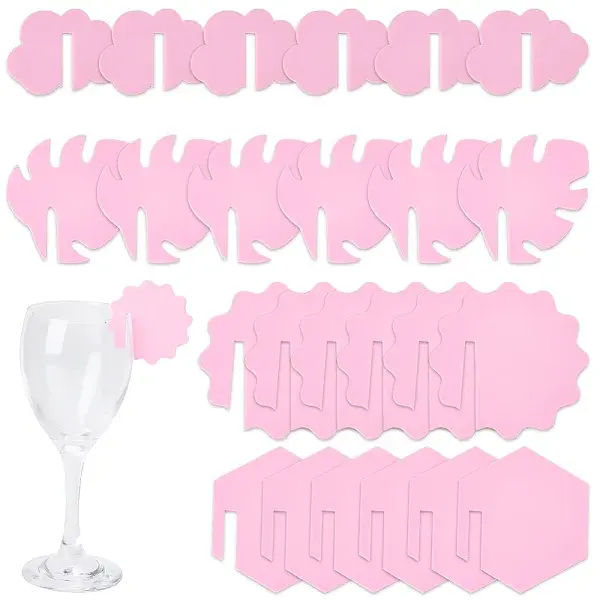 24Pcs 4 Styles Acrylic Wine Glass Charms