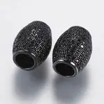 Brass Micro Pave Cubic Zirconia Beads