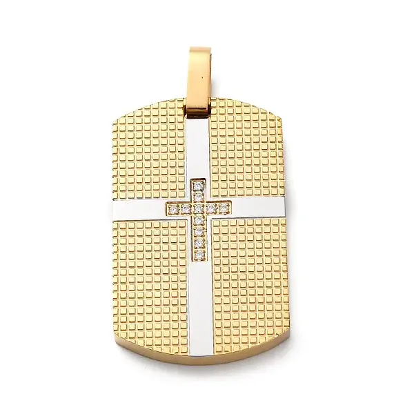 304 Stainless Steel Micro Pave Cubic Zirconia Pendants