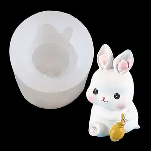 DIY Easter Rabbit Figurine Display Silicone Molds