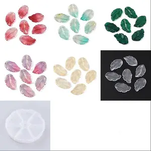 120Pcs 6 Colors Handmade Transparent Czech Lampwork Pendants